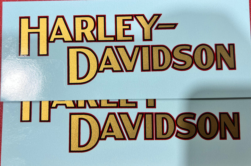 Set Of 2 Harley-Davidson Fuel Tank Decals Knuckle Speedball Design 1936-1939